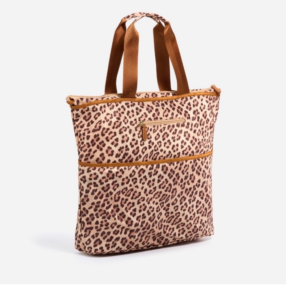 Stoney Leopard Print Tote with Tan Accents